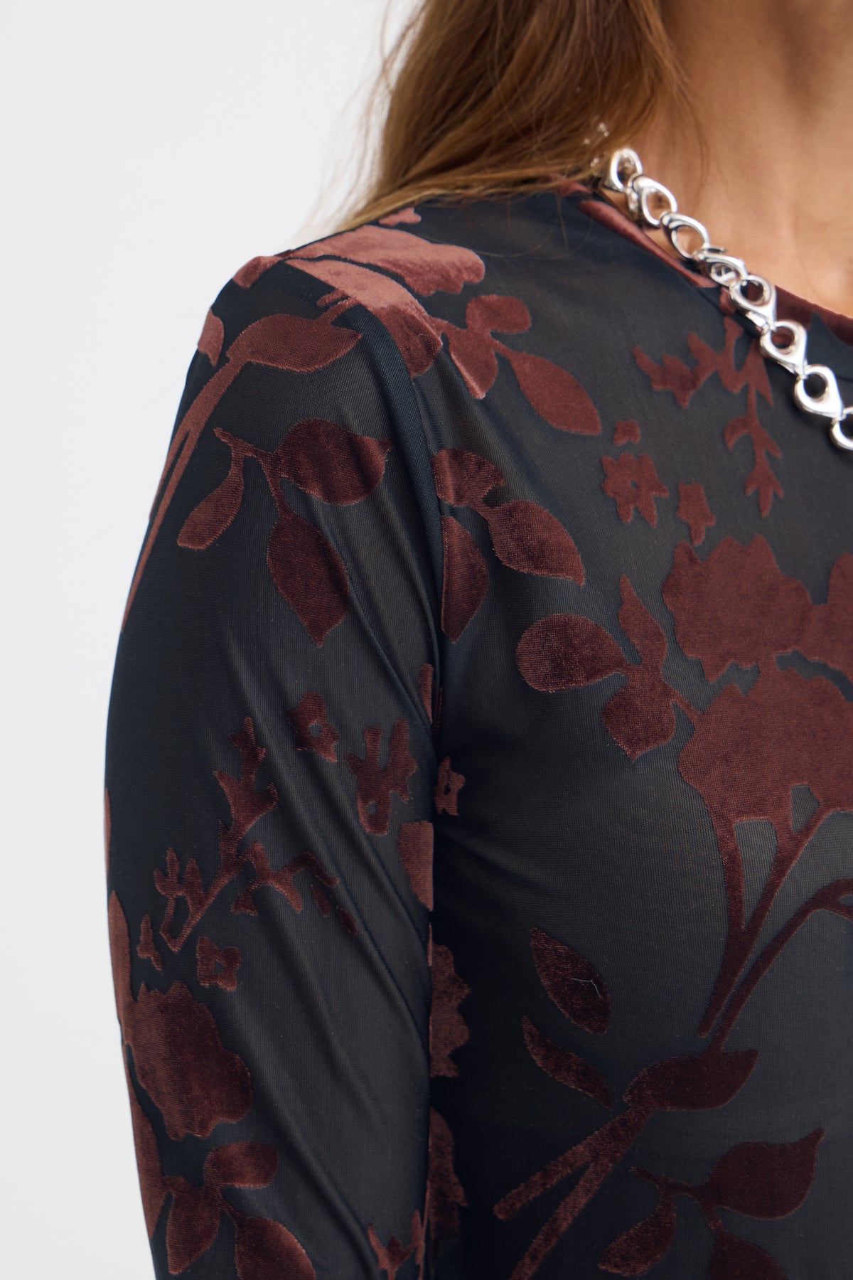Pulz Felina Velvet Floral Top