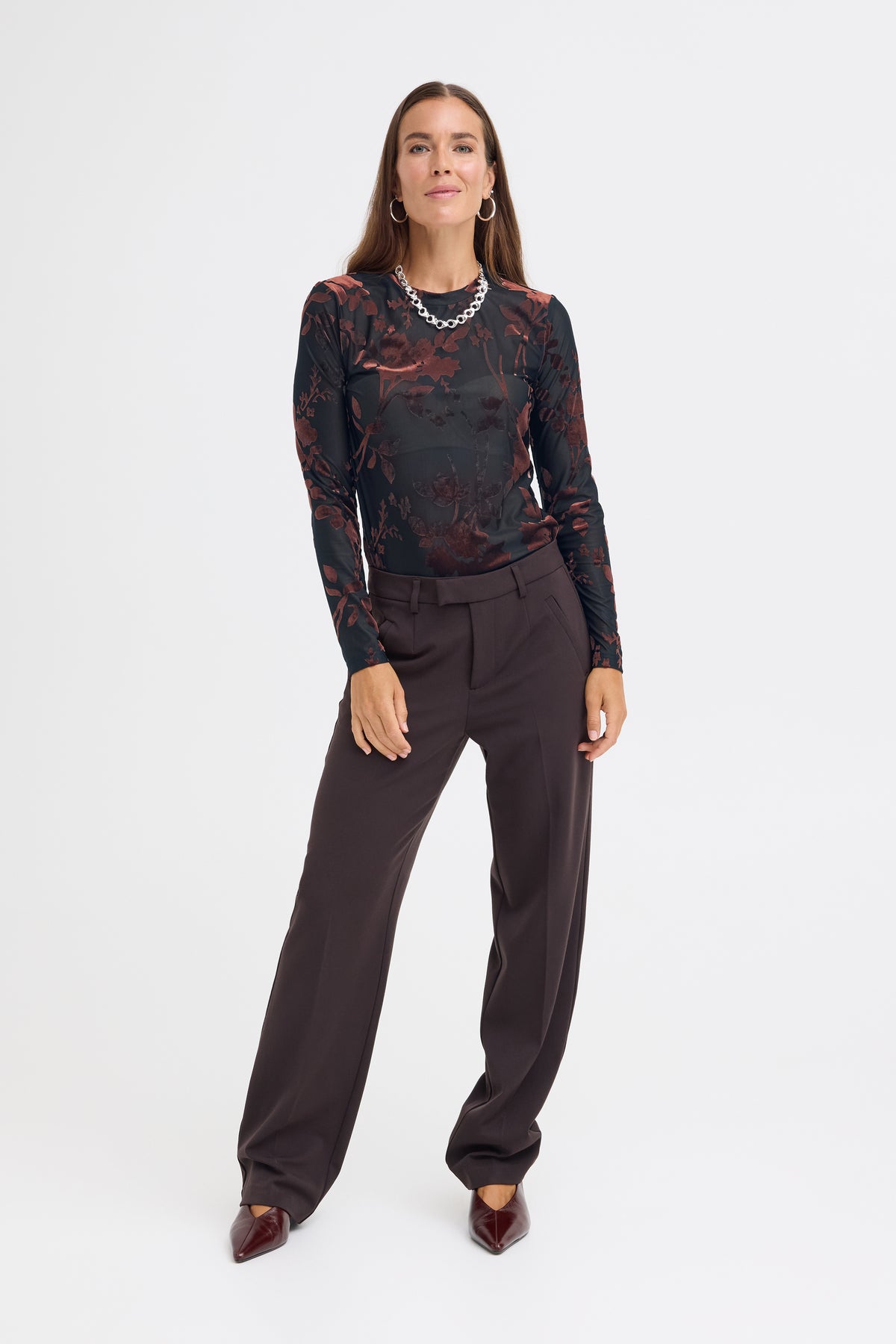 Pulz Felina Velvet Floral Top