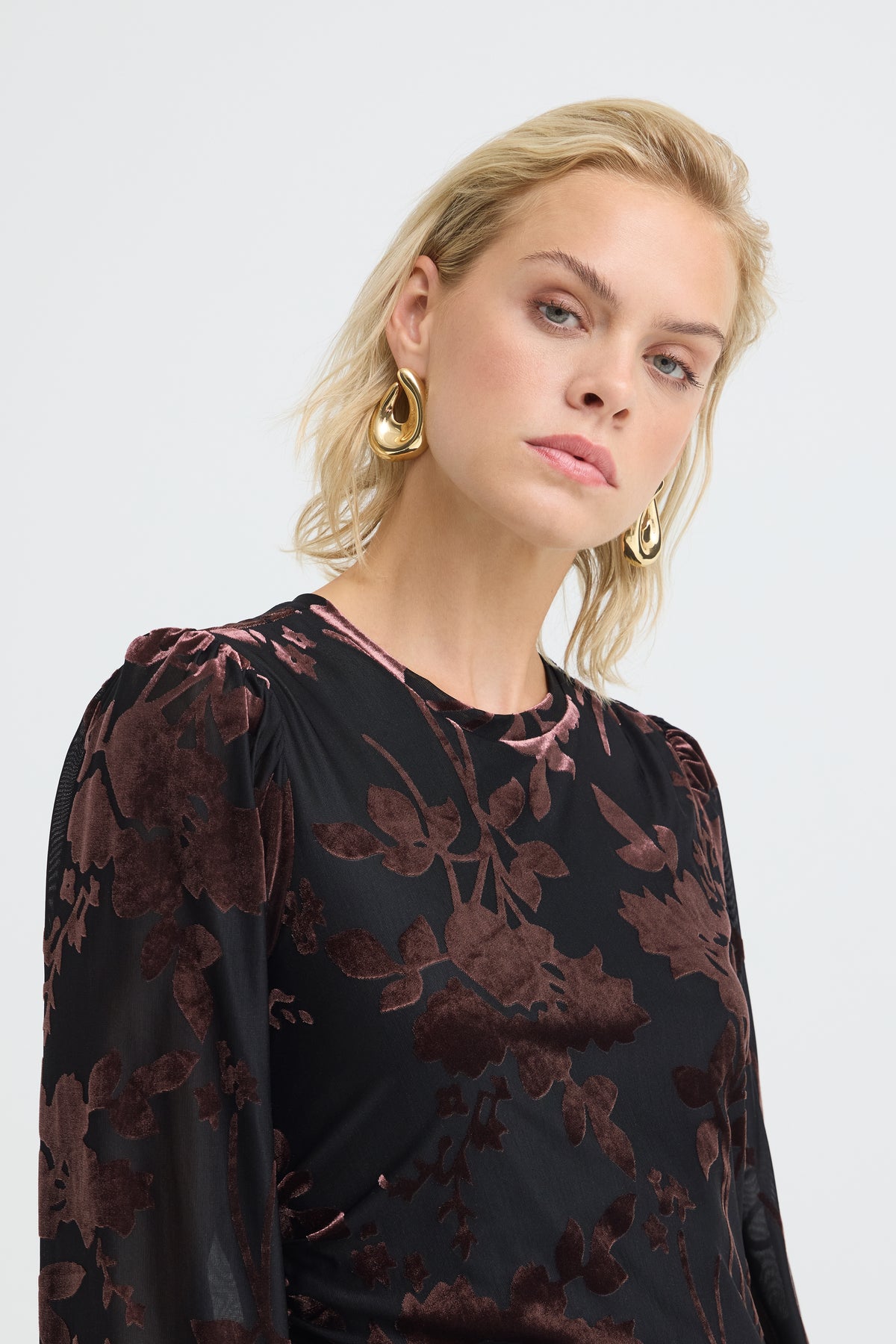 Pulz Felina Velvet Floral Dress