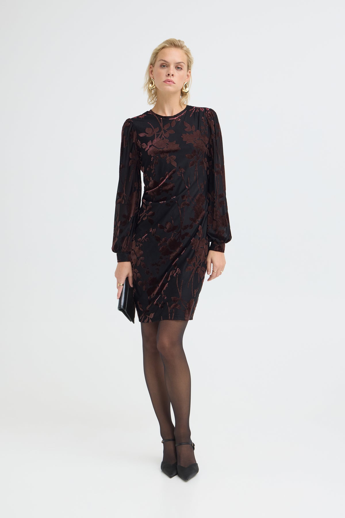 Pulz Felina Velvet Floral Dress