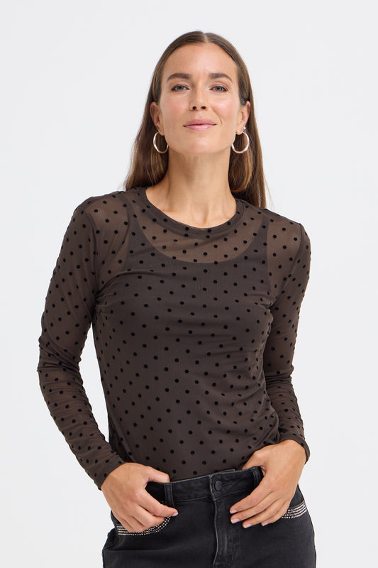 Pulz Fika Dotty Long Sleeved T-Shirt