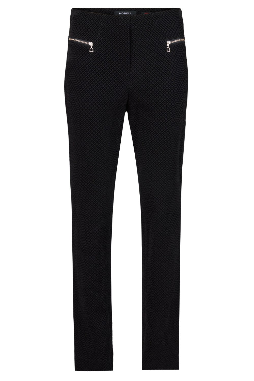 Robell Mimi Black Diamond Pattern Trousers