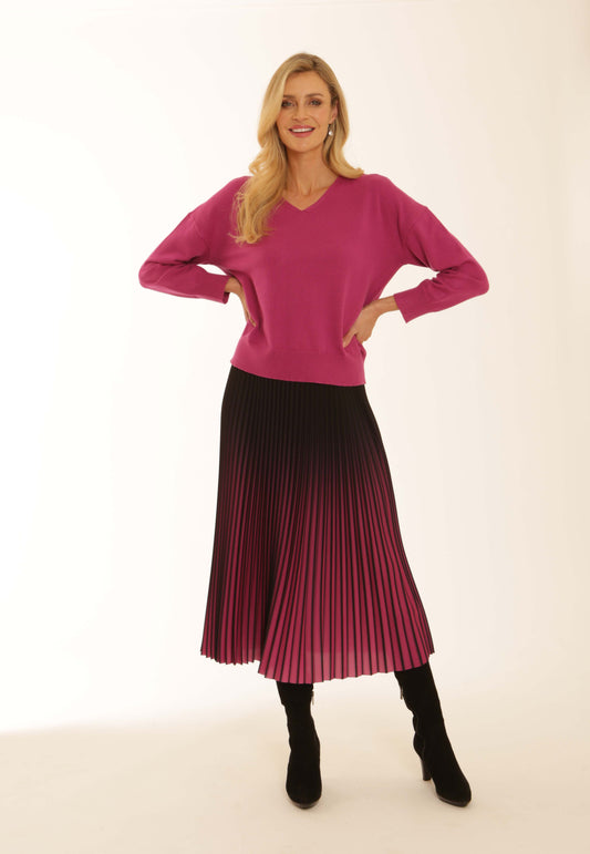 Pomodoro Ombre Pleated Skirt
