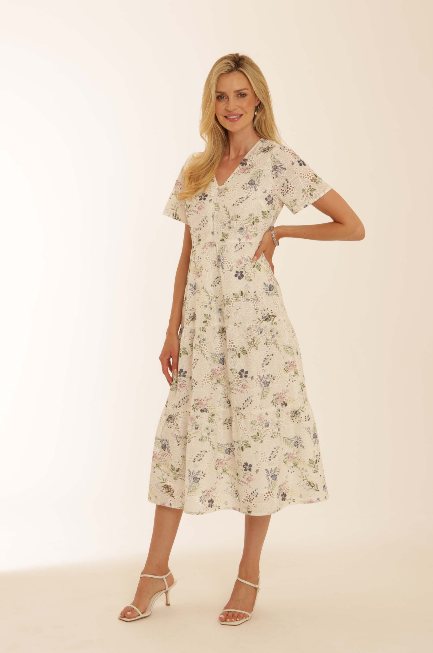 Pomodoro Floral Broiderie Maxi Dress