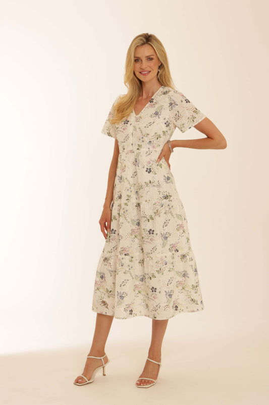 Pomodoro Floral Broiderie Maxi Dress