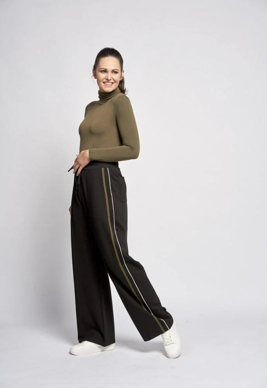 Pinns Black/Khaki Wide Leg Trousers