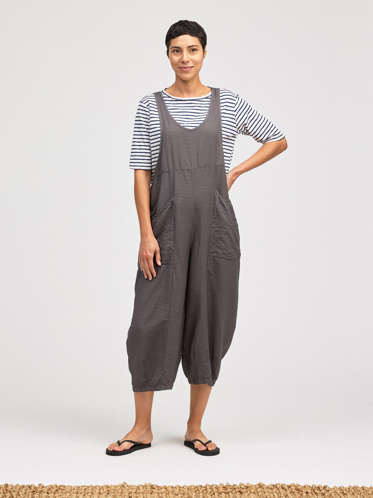 Cut Loose Stripe Elbow Sleeve Top