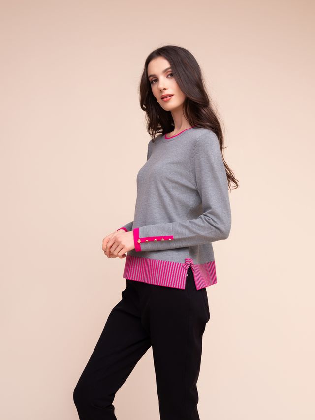 Alison Sheri Stripe Hem Jumper
