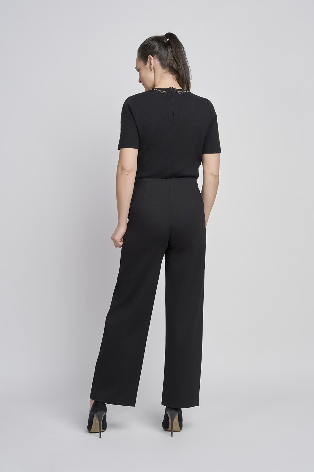 Pinns Wide Leg Trousers with Button Detail