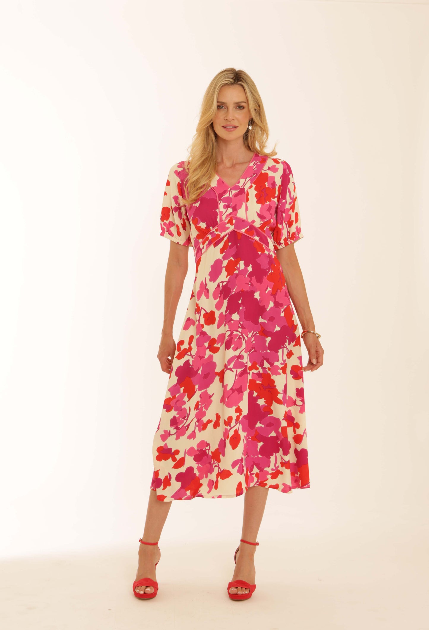 Pomodoro Trailing Flower Tea Dress