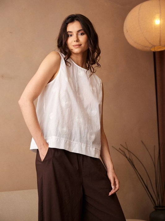 Peruzzi Embroidered Circle Top