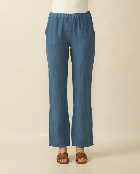 Deck by Decollage Pinstripe Linen Trousers