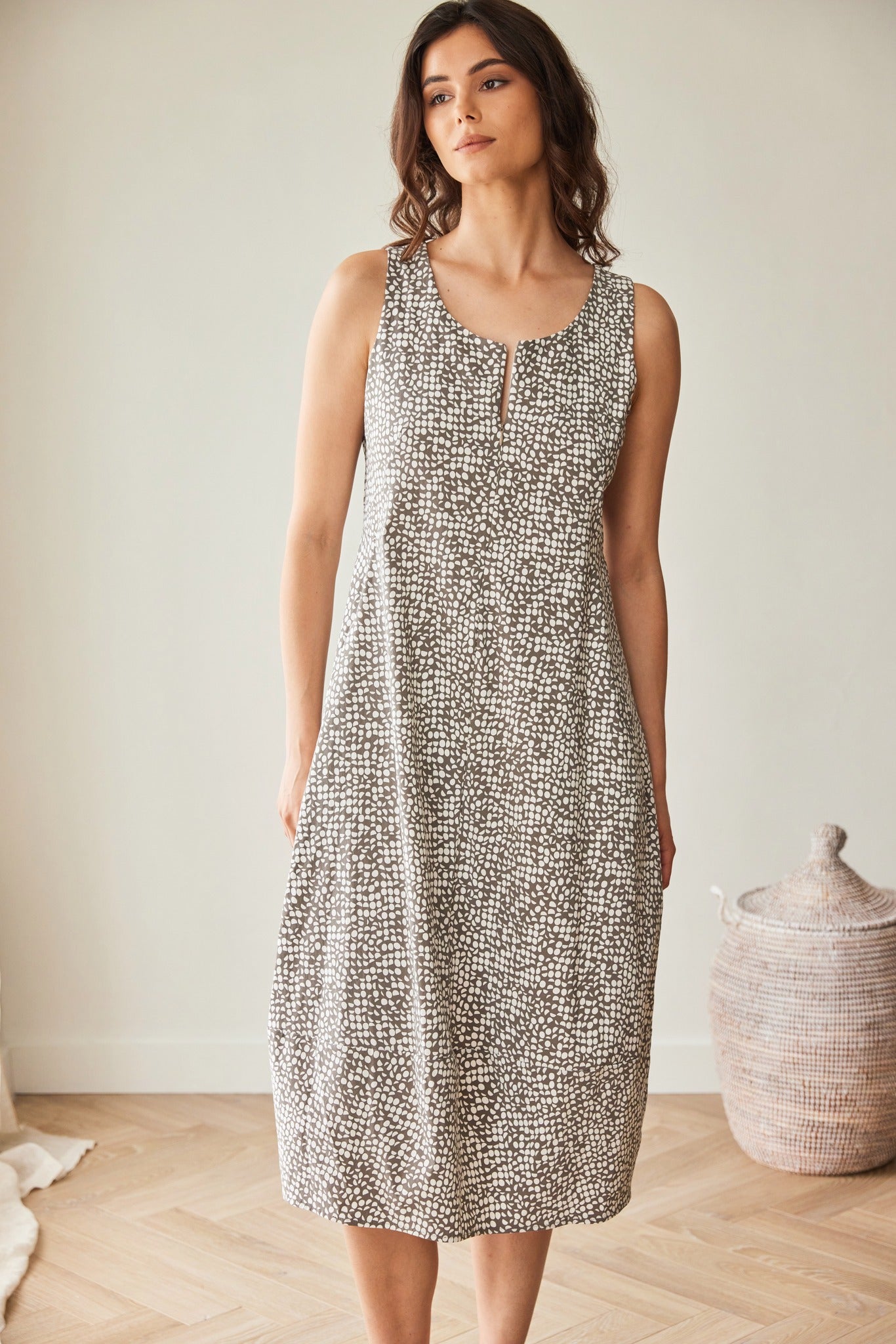 Peruzzi Technical Sleeveless Print Dress