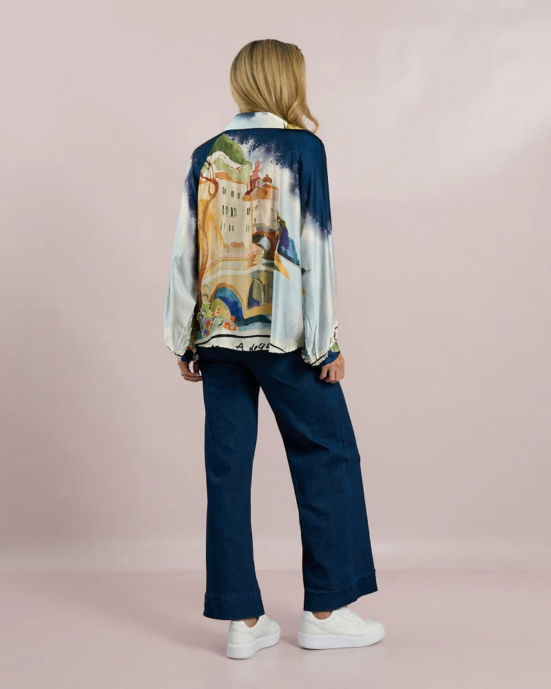 Deck by Decollage O/S Scenic Navy Blouse