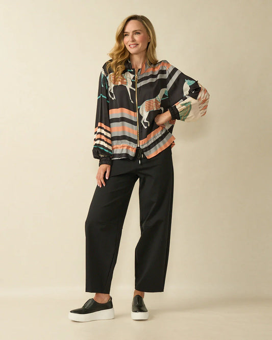 Deck by Decollage O/S Horse Print Bomber Jacket