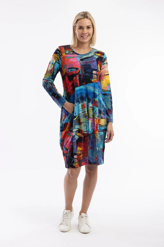 Orientique Printed Bubble Dress