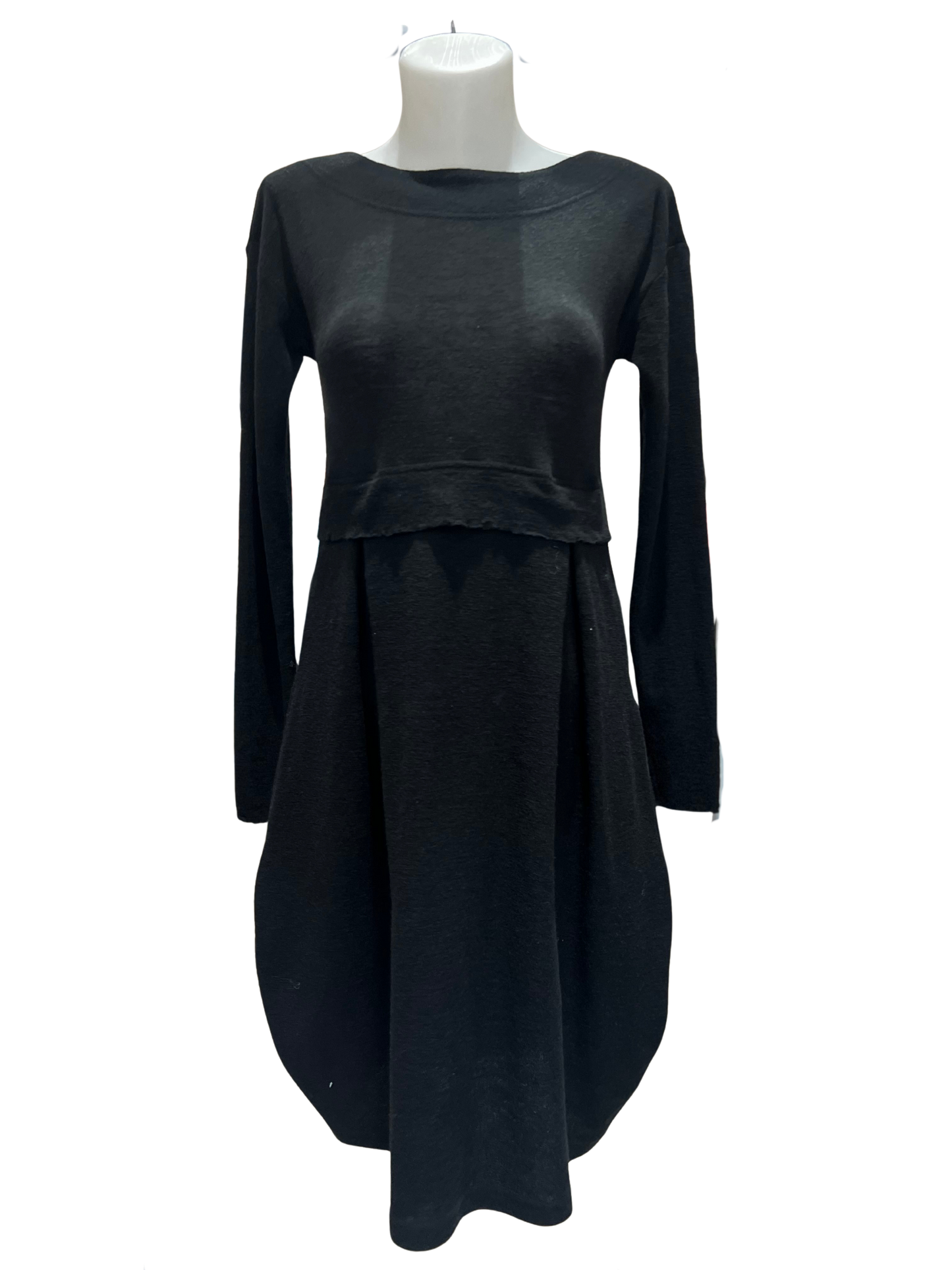 By Basics Merino Wool Dress with Pleats