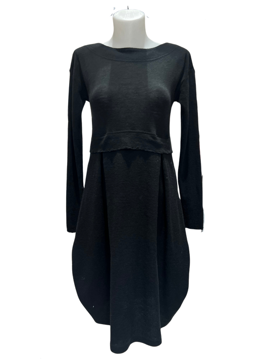 By Basics Merino Wool Dress with Pleats
