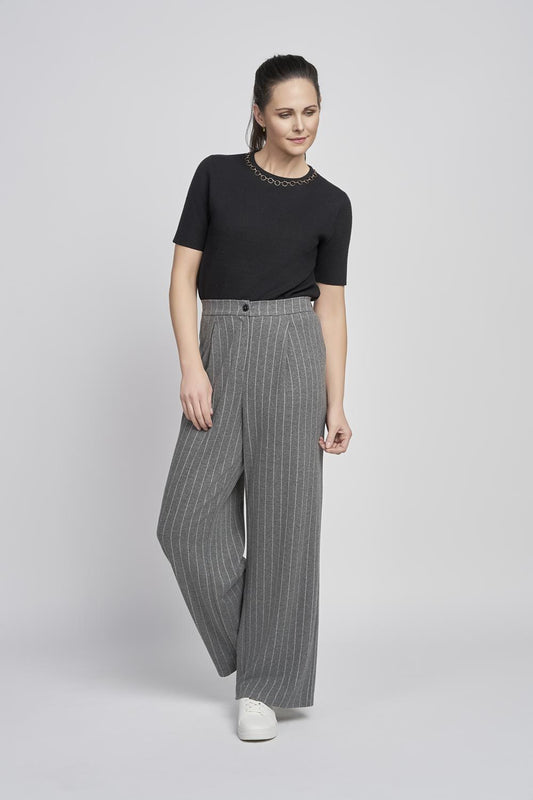 Pinns Wide Leg Wool Feel Trousers