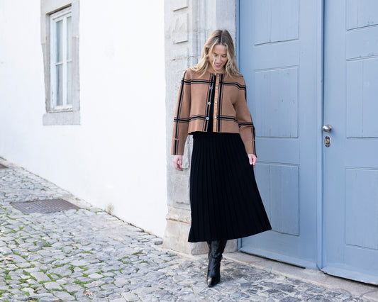 Marble Black Knit Skirt