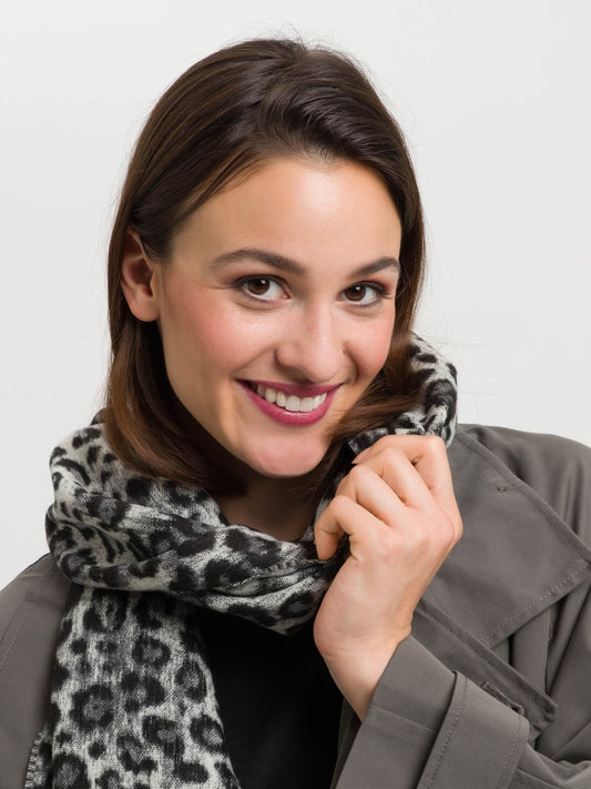 Fraas Snow Leopard Cashmink Scarf