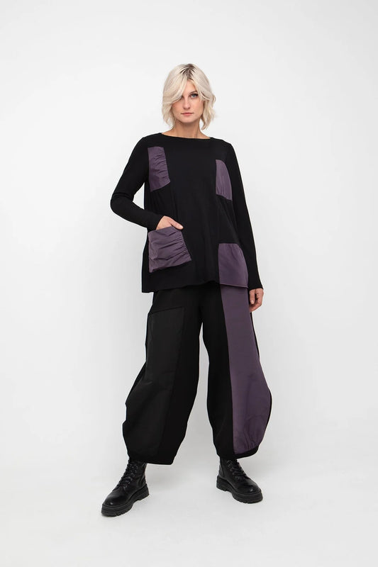 OZAI N KU Block Grape Patch Top