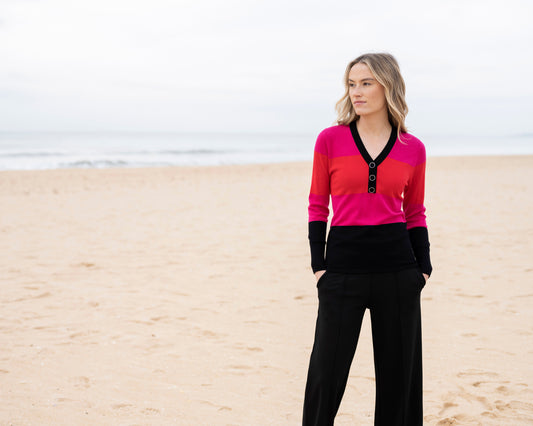 Marble Fuchsia/Red Sweater