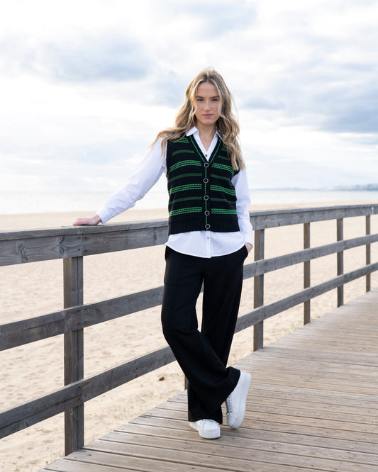 Marble Stripe Knit Vest