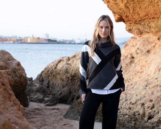 Marble Geometric Sweater