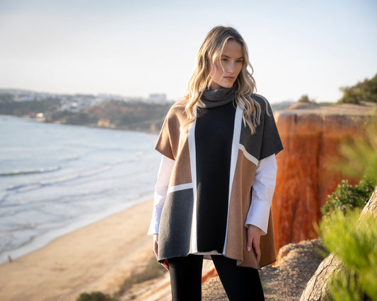 Marble Brown Cape/Cardigan