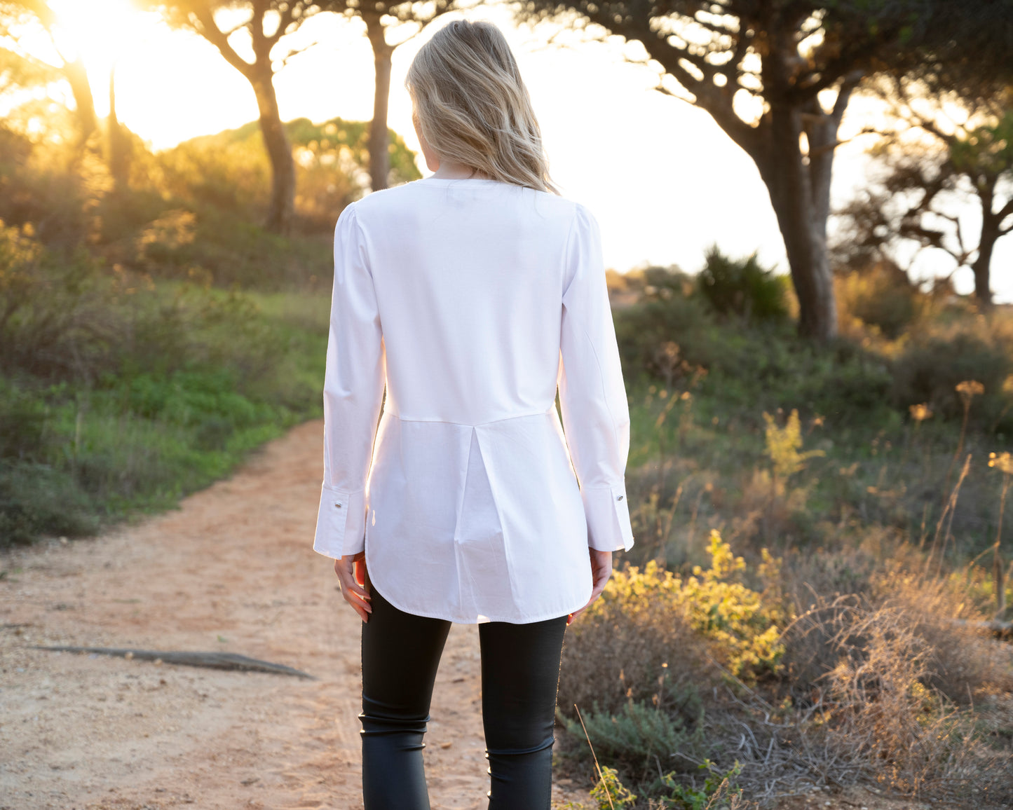 Marble White Long Blouse