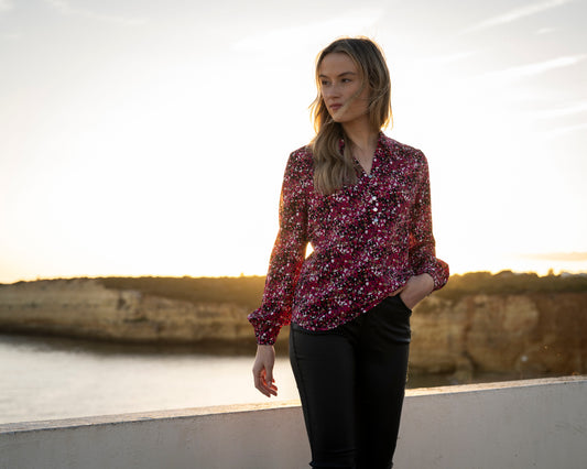 Marble Pink Pattern Blouse