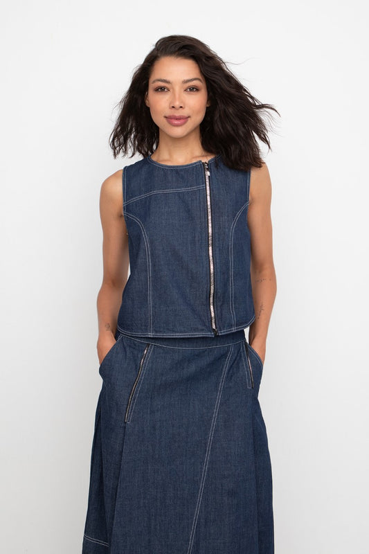 Ozai N Ku Denim Vest Top