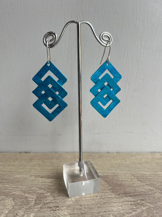 Oana Millet Long Triple Square Earrings