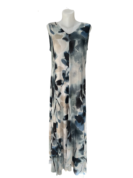 Amber & Moon Blue Print Long Dress