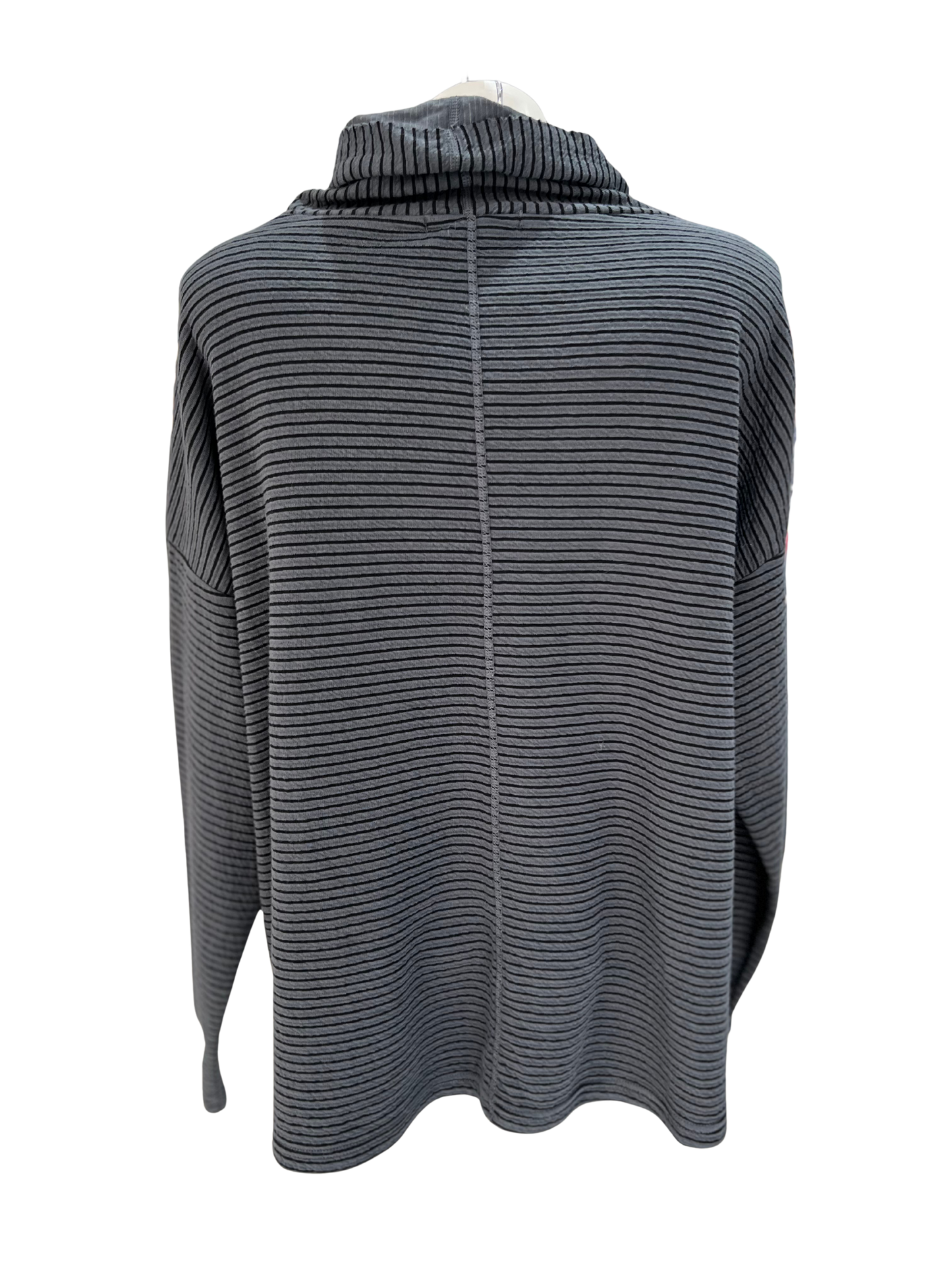 Cut Loose O/S Funnel Pullover with Stripes