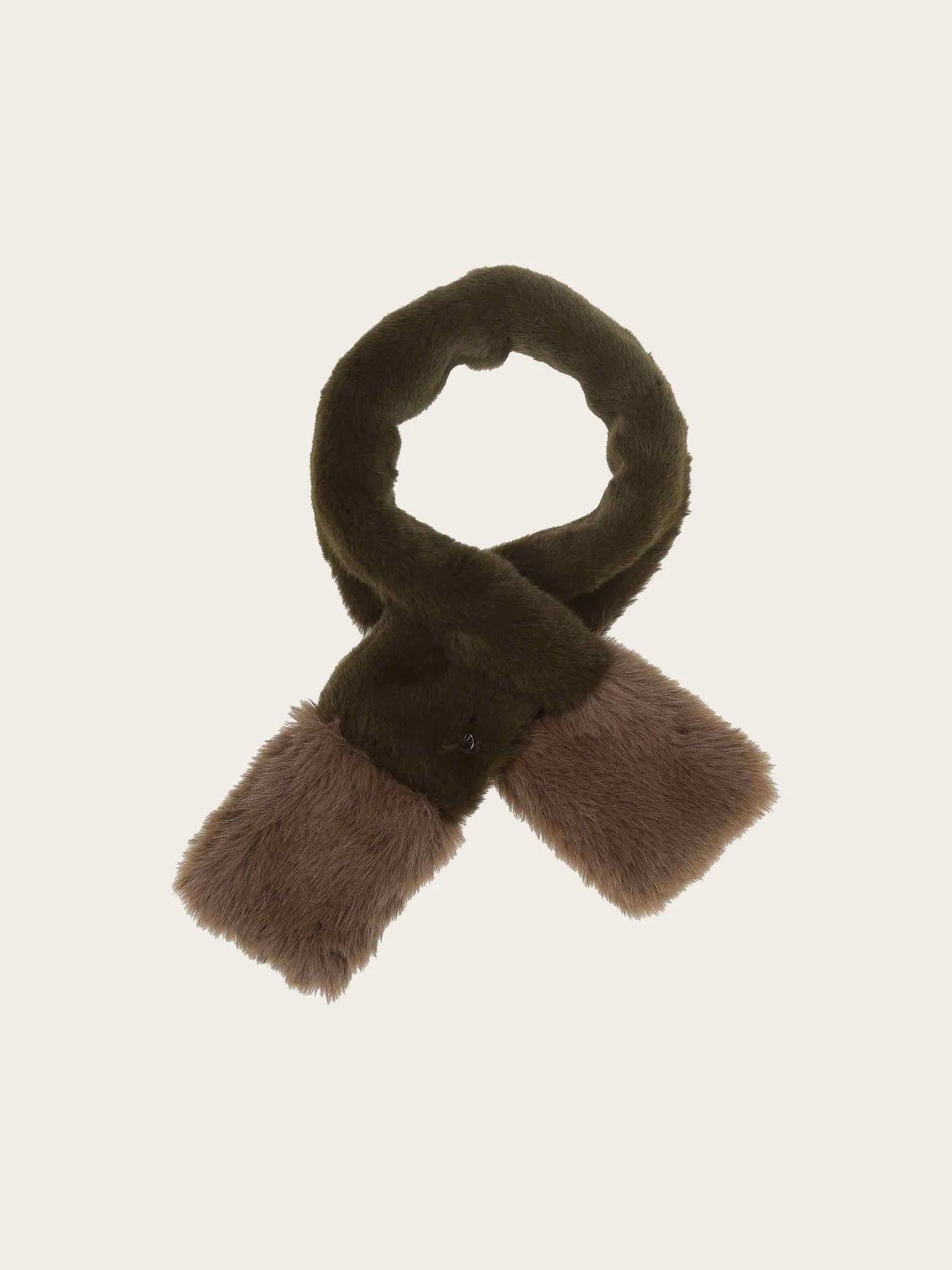 Loevenich Olive Green Faux Fur Scarf