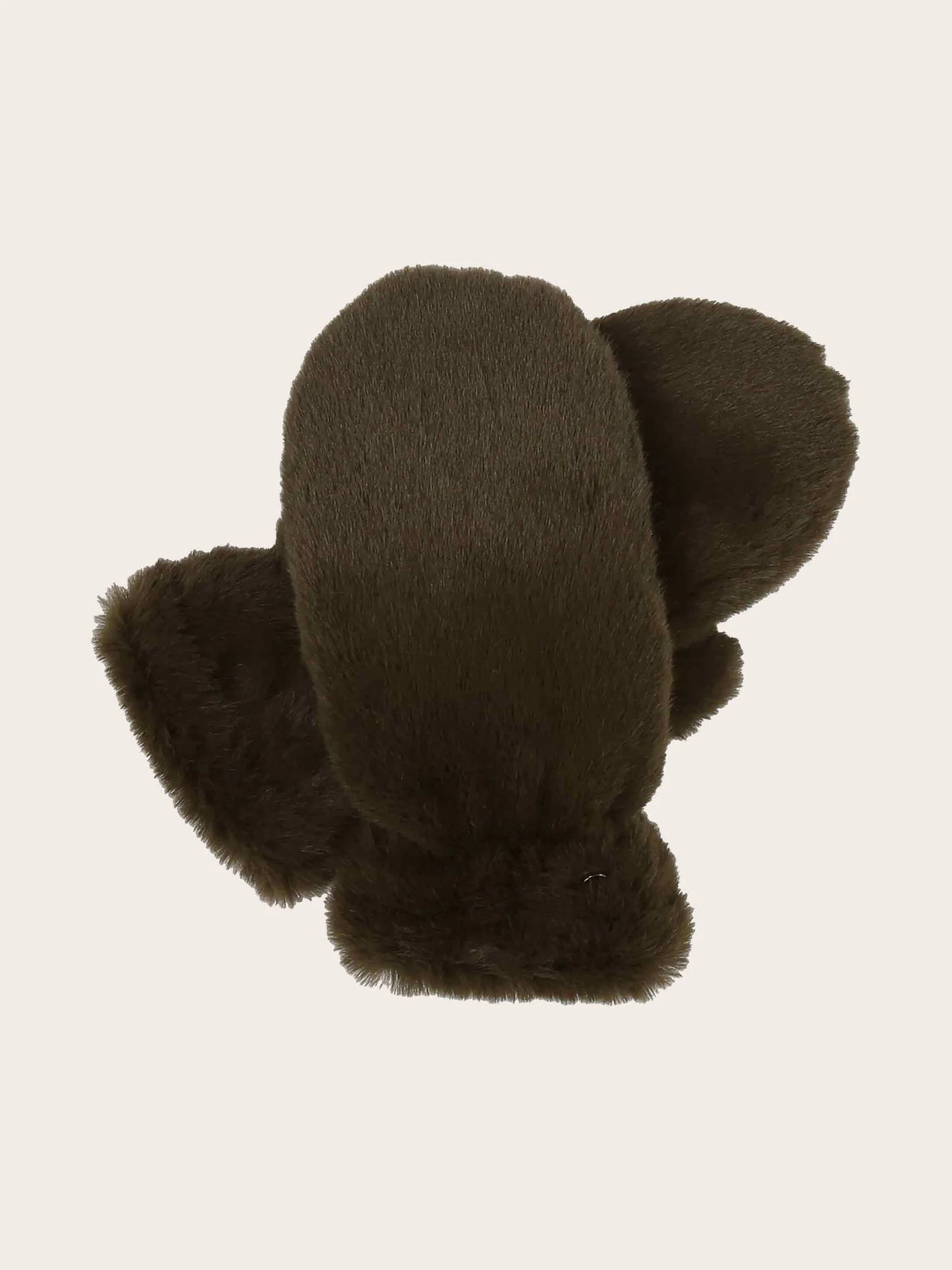Loeveinch  Faux Fur Khaki Mittens