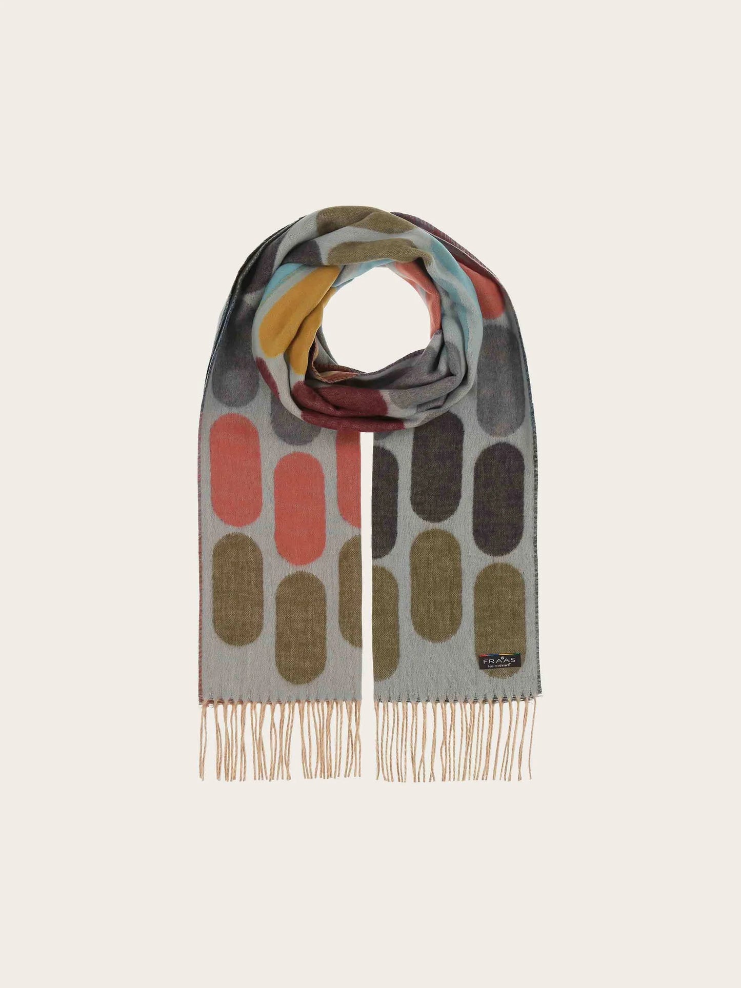 Fraas Cashmink Scarf with Graphic Oval Pattern