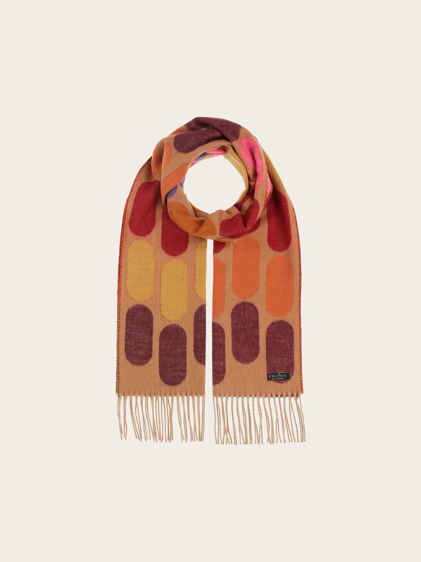 Fraas Cashmink Scarf with Graphic Oval Pattern