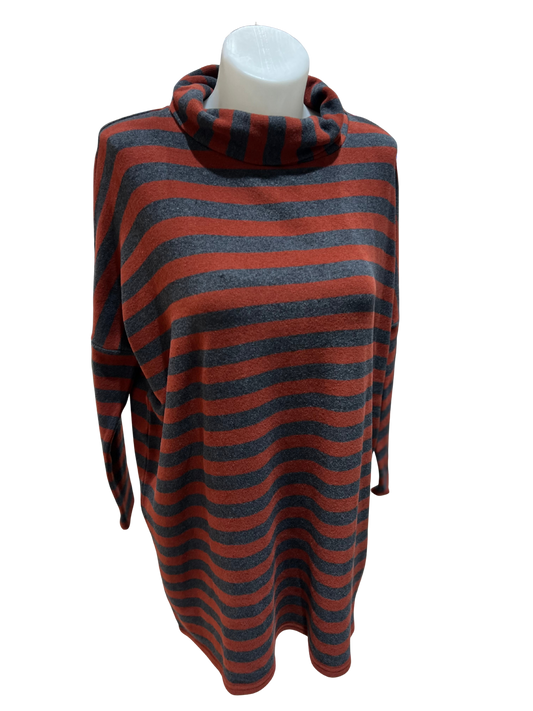 Neirami Turtleneck Maxi Stripe Sweater - Berbere