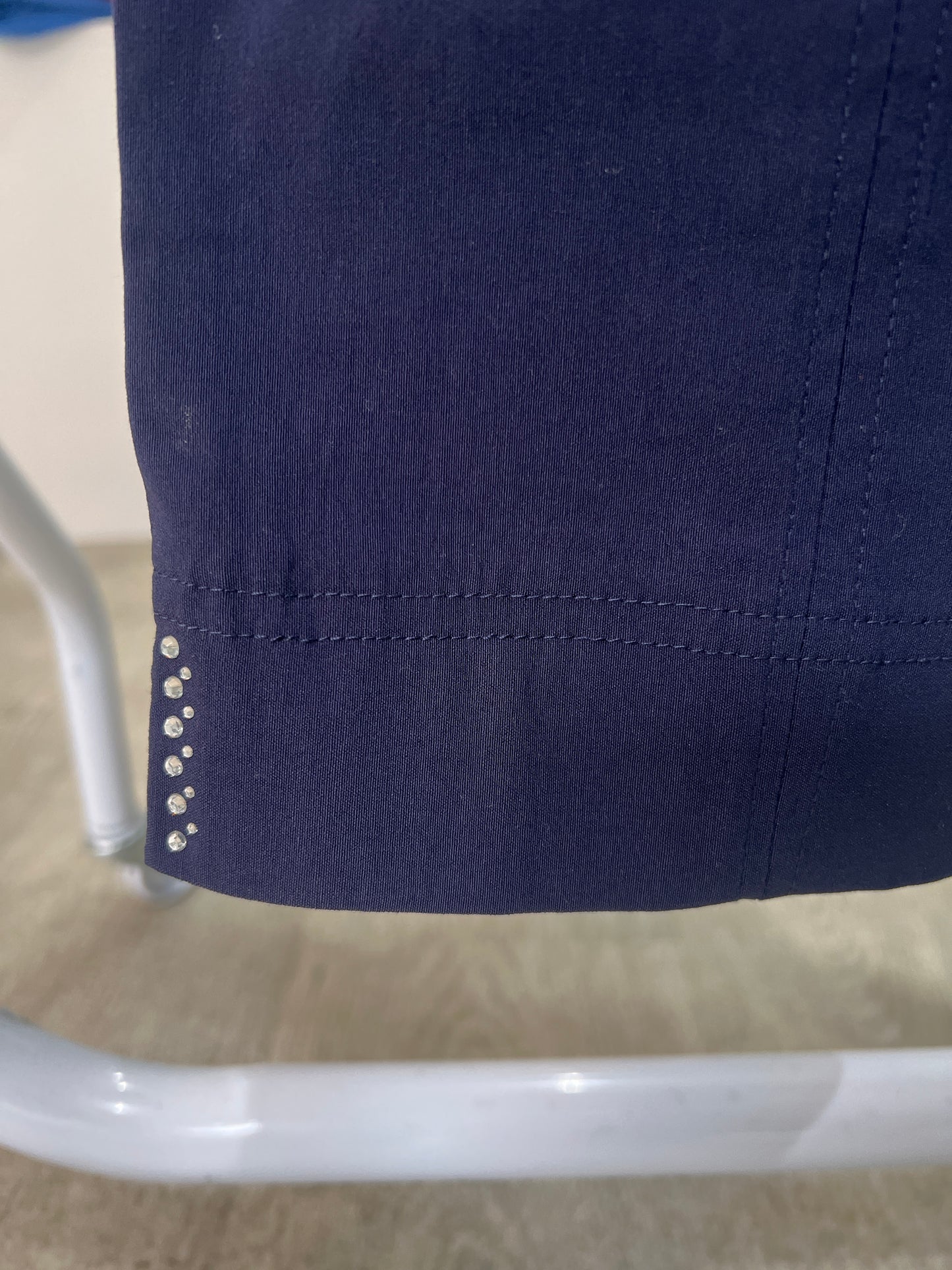 Pinns Navy Bengaline Diamante Trousers