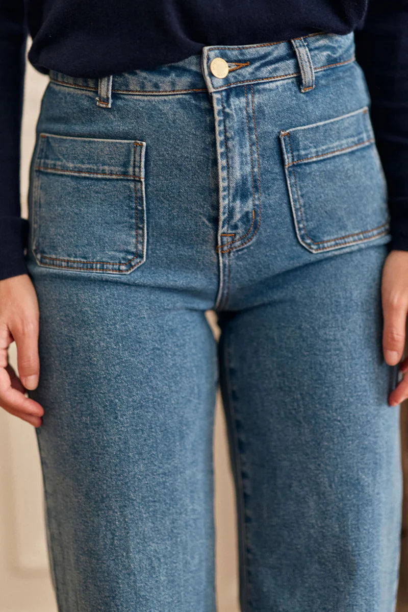 La Petite Etoile Atlanty Medium Stone Denim Trousers