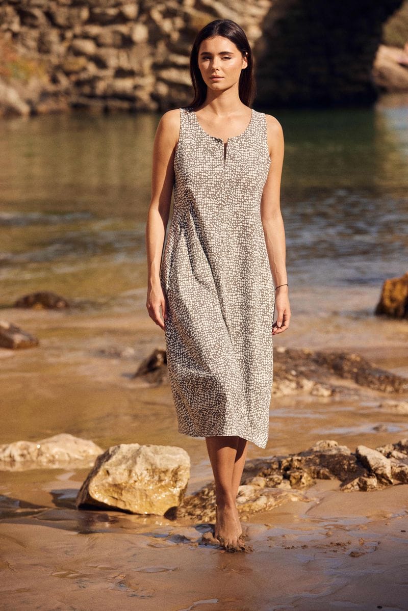 Peruzzi Technical Sleeveless Print Dress