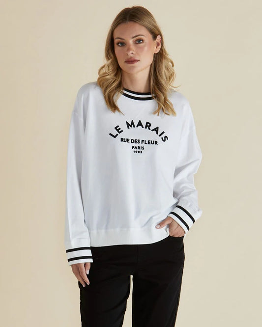 Betty Basics Marais White Sweatshirt