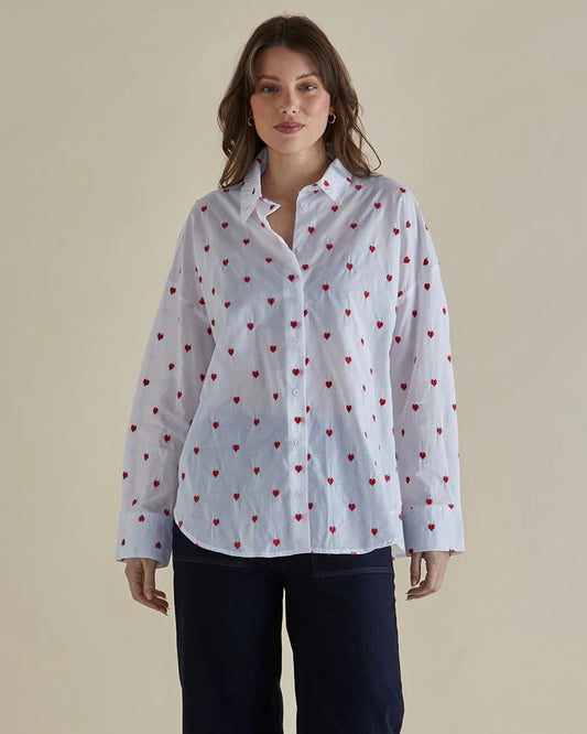 Betty Basics White Heart Shirt