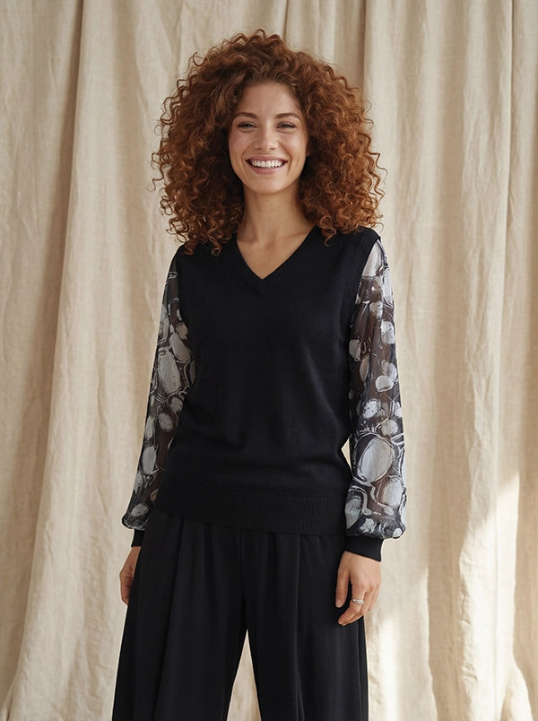 Claire Desjardins Vest Top with Contrast Sleeves