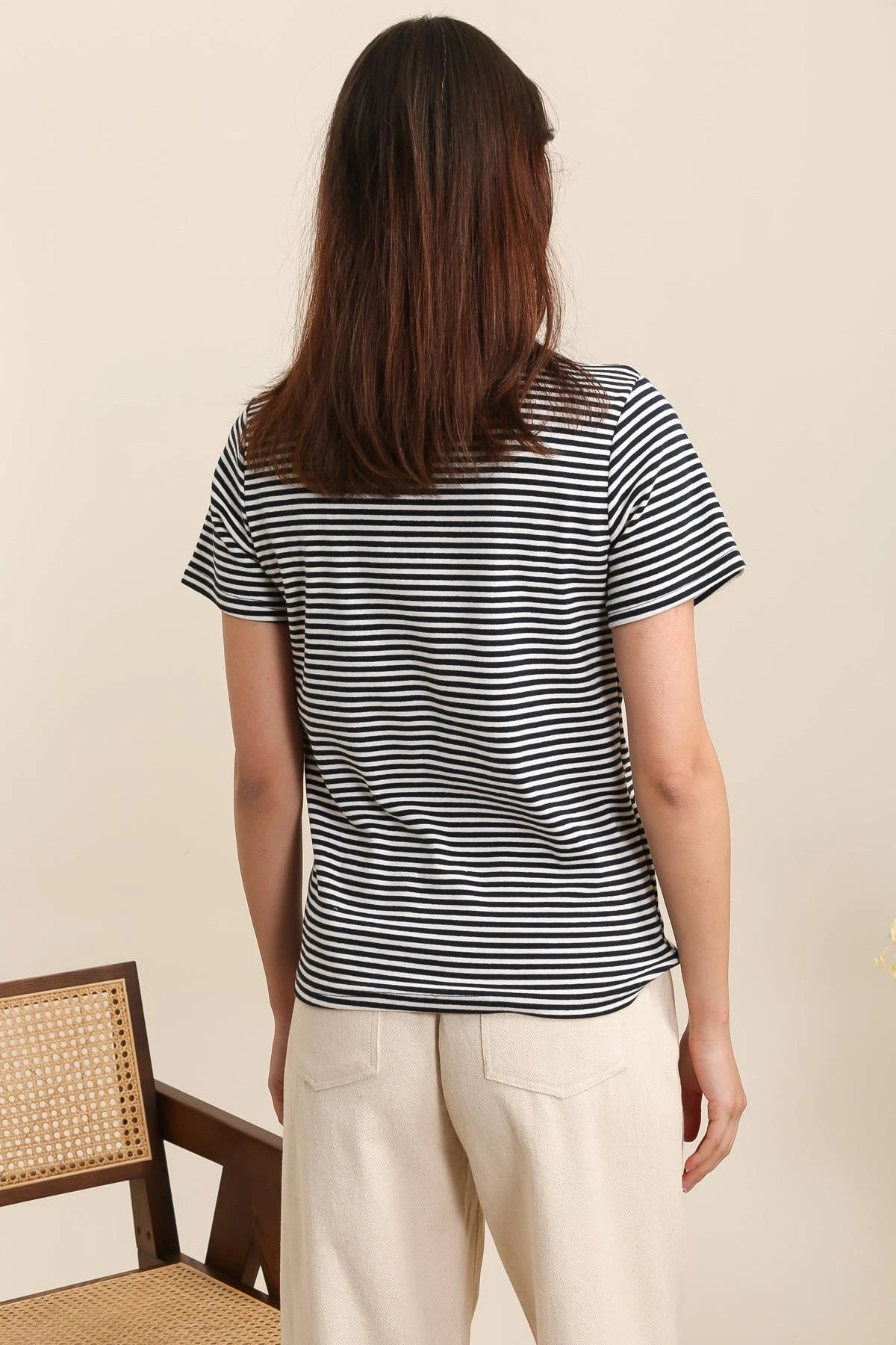 Daphnea Stripe Floral Tee