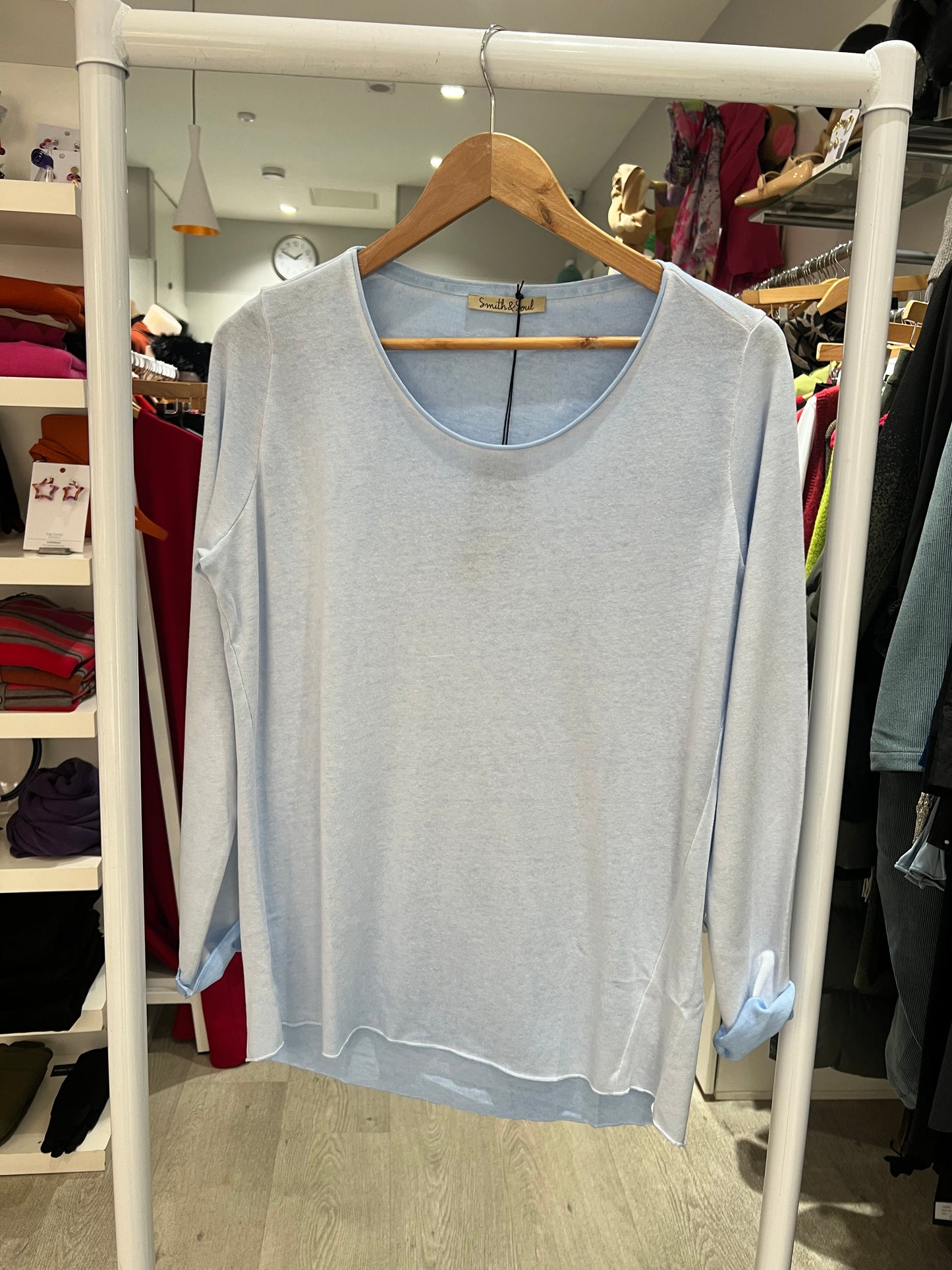 Smith & Soul Basic Ice Blue Knit Top