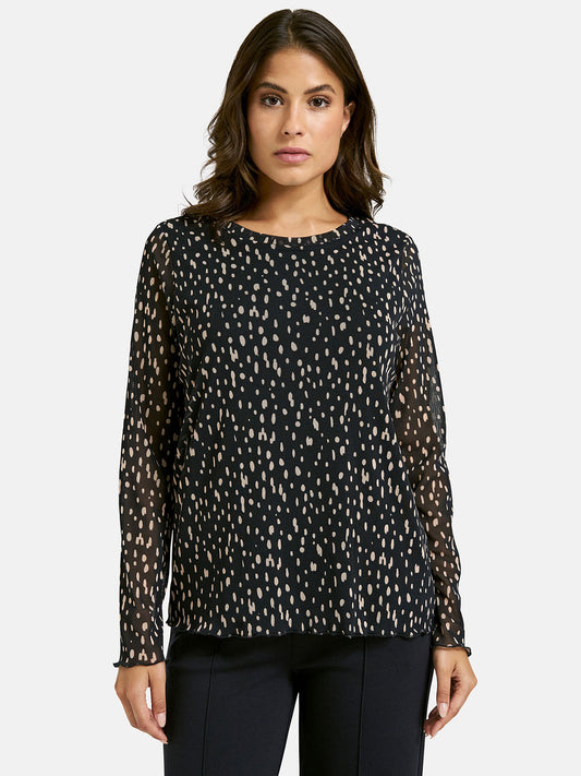 Smith & Soul Printed Mesh Navy Top